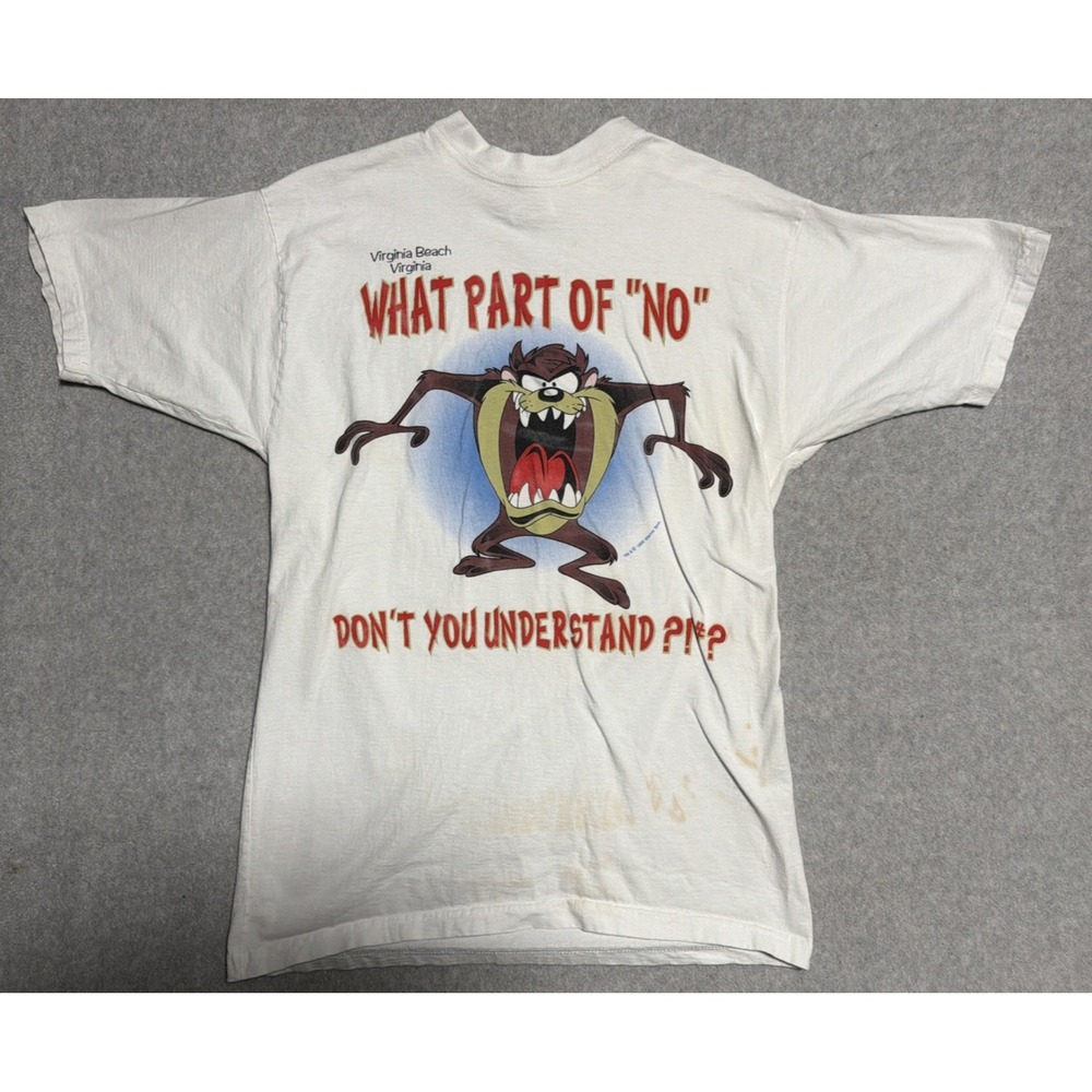 Vintage Sherrys Best Taz Looney Tunes What Part of No Graphic Tee XS